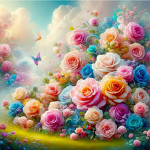 Load image into Gallery viewer, Colorful Flowers On The Floating Island 30*30CM(Canvas) Full Round Drill Diamond Painting
