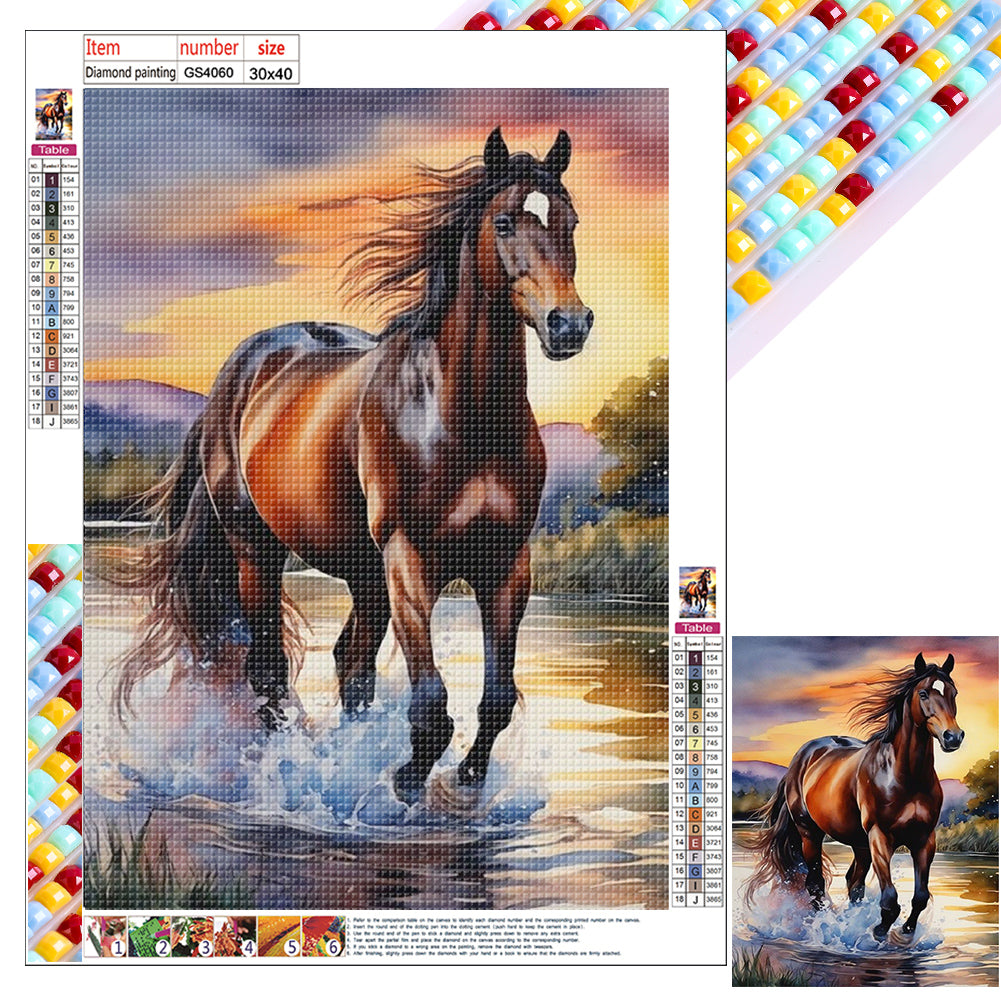 Horse 30*40CM(Canvas) Full Square Drill Diamond Painting