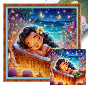 Disney-Princess Moana - 30*30CM 18CT Stamped Cross Stitch