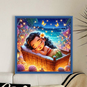 Disney-Princess Moana - 30*30CM 18CT Stamped Cross Stitch