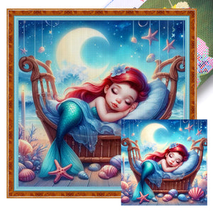 Disney-Princess Ariel - 30*30CM 18CT Stamped Cross Stitch