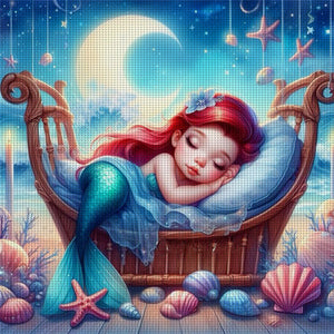 Disney-Princess Ariel - 30*30CM 18CT Stamped Cross Stitch