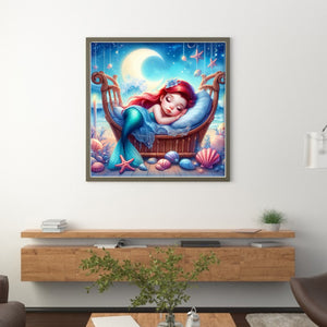 Disney-Princess Ariel - 30*30CM 18CT Stamped Cross Stitch