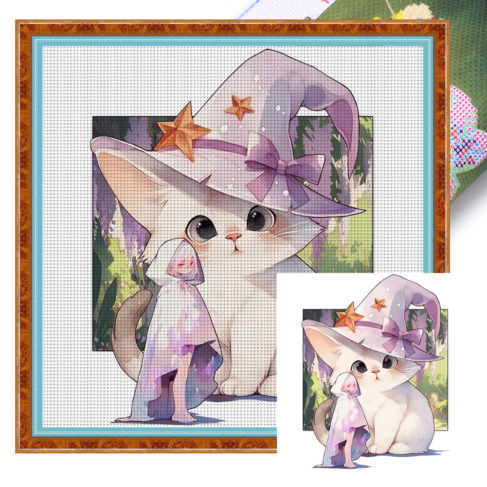 Cat - 50*50CM 11CT Stamped Cross Stitch
