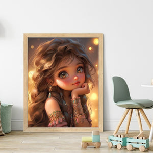 Big Eyed Girl - 40*50CM 11CT Counted Cross Stitch