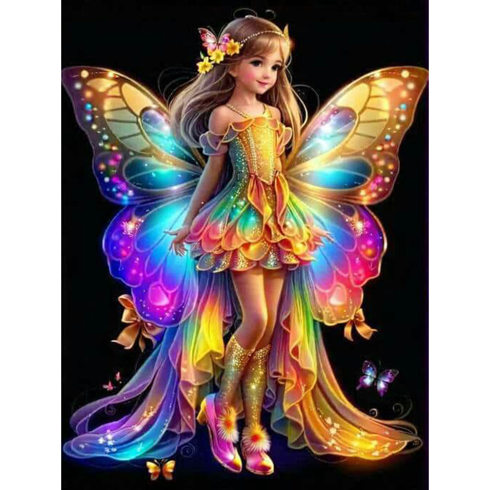 Little Butterfly Fairy 30*40CM(Canvas) Full Round Drill Diamond Painting