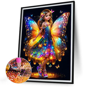 Little Butterfly Fairy 30*40CM(Canvas) Full Round Drill Diamond Painting