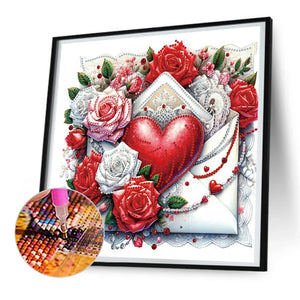 Confession Letter Love Letter 30*30CM(Canvas) Partial Special Shaped Drill Diamond Painting