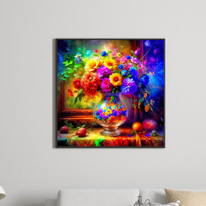 Colorful Oil Painting Flowers 40*40CM(Canvas) Full Round Drill Diamond Painting
