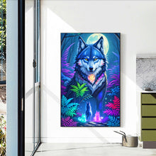 Load image into Gallery viewer, Wolf Under The Moon 40*60CM(Canvas) Full Round Drill Diamond Painting
