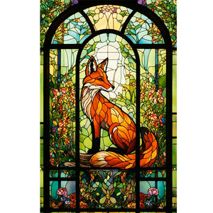 Glass Painting Fox 40*60CM(Canvas) Full Round Drill Diamond Painting