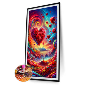 Dreamy Clouds Rose Love 40*70CM(Canvas) Full Round Drill Diamond Painting