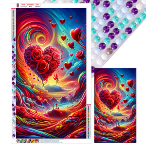 Dreamy Clouds Rose Love 40*70CM(Canvas) Full Round Drill Diamond Painting