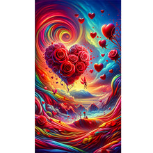 Load image into Gallery viewer, Dreamy Clouds Rose Love 40*70CM(Canvas) Full Round Drill Diamond Painting
