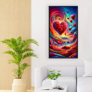 Dreamy Clouds Rose Love 40*70CM(Canvas) Full Round Drill Diamond Painting