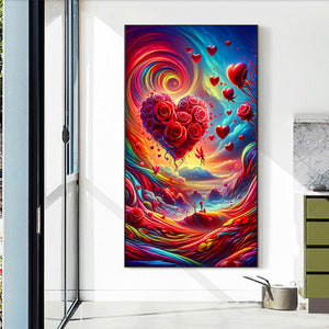 Dreamy Clouds Rose Love 40*70CM(Canvas) Full Round Drill Diamond Painting