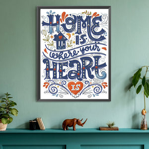 Home Is Where Your Heart Is 30*40CM(Canvas) Partial Special Shaped Drill Diamond Painting