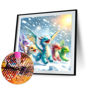 Colorful Dragon 30*30CM(Canvas) Full Round Drill Diamond Painting