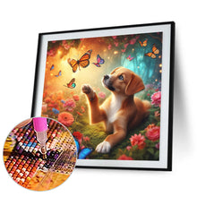 Load image into Gallery viewer, Dog And Butterfly 30*30CM(Canvas) Full Round Drill Diamond Painting
