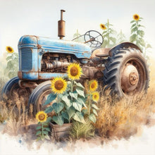 Load image into Gallery viewer, Sunflower Tractor 30*30CM(Canvas) Full Round Drill Diamond Painting
