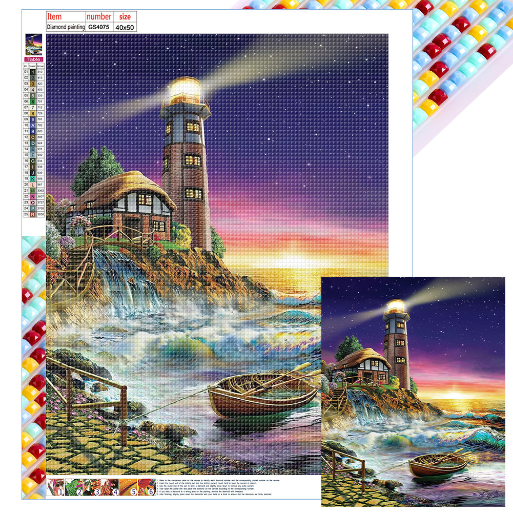 Seaside Lighthouse 40*50CM(Canvas) Full Square Drill Diamond Painting