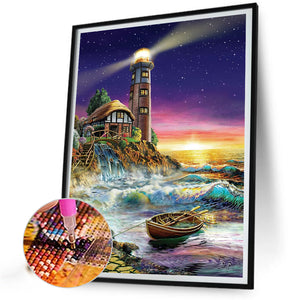 Seaside Lighthouse 40*50CM(Canvas) Full Square Drill Diamond Painting
