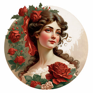 French Rose Lady 30*30CM(Canvas) Full Round Drill Diamond Painting