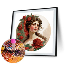 Load image into Gallery viewer, French Rose Lady 30*30CM(Canvas) Full Round Drill Diamond Painting
