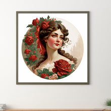 Load image into Gallery viewer, French Rose Lady 30*30CM(Canvas) Full Round Drill Diamond Painting
