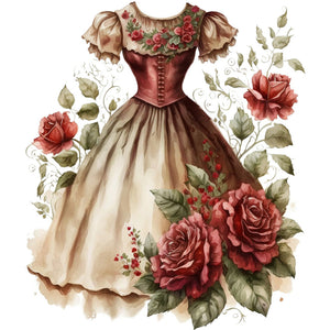 Rose Skirt 30*30CM(Canvas) Full Round Drill Diamond Painting