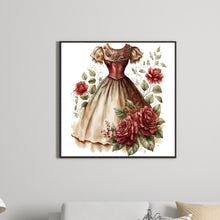 Load image into Gallery viewer, Rose Skirt 30*30CM(Canvas) Full Round Drill Diamond Painting
