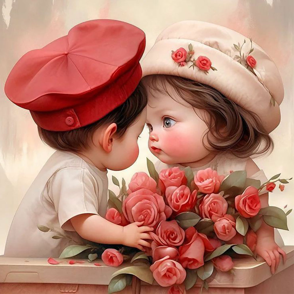 Valentine'S Day Young Couple 30*30CM(Canvas) Full Round Drill Diamond Painting