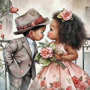 Valentine'S Day Young Couple 30*30CM(Canvas) Full Round Drill Diamond Painting