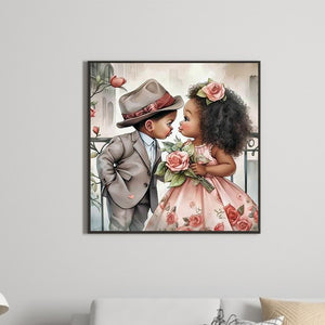 Valentine'S Day Young Couple 30*30CM(Canvas) Full Round Drill Diamond Painting