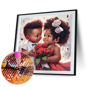 Valentine'S Day Young Couple 30*30CM(Canvas) Full Round Drill Diamond Painting