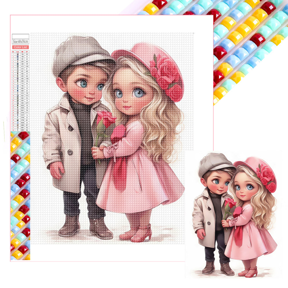 Valentine'S Day Couple 30*40CM(Picture) Full Square Drill Diamond Painting