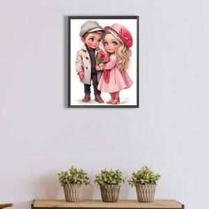 Valentine'S Day Couple 30*40CM(Picture) Full Square Drill Diamond Painting