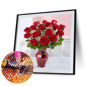 Royal Red Rose 50*50CM(Canvas) Full Round Drill Diamond Painting