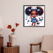 Load image into Gallery viewer, Blue Butterfly Girl 30*30CM(Canvas) Full Round Drill Diamond Painting
