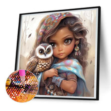 Load image into Gallery viewer, Owl Girl 30*30CM(Canvas) Full Round Drill Diamond Painting
