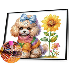 Load image into Gallery viewer, Teddy Dog 35*30CM(Canvas) Partial Special Shaped Drill Diamond Painting
