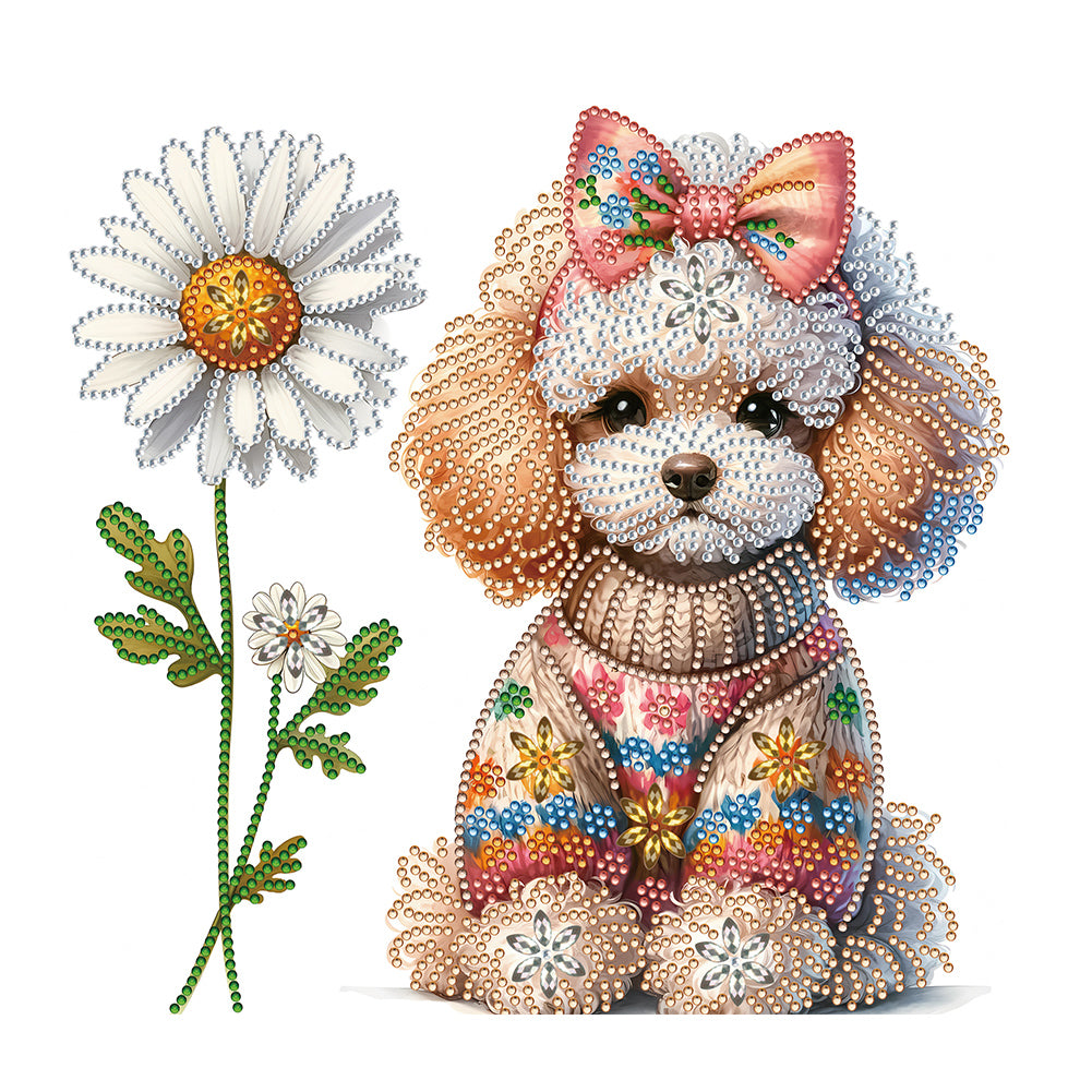 Teddy Dog 35*30CM(Canvas) Partial Special Shaped Drill Diamond Painting