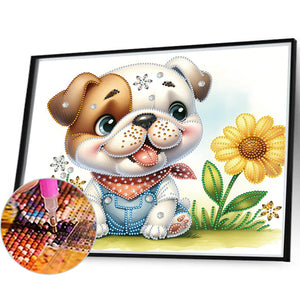 Bulldog 35*30CM(Canvas) Partial Special Shaped Drill Diamond Painting