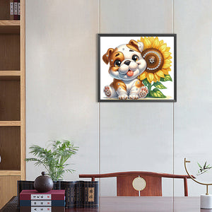 Bulldog 35*30CM(Canvas) Partial Special Shaped Drill Diamond Painting