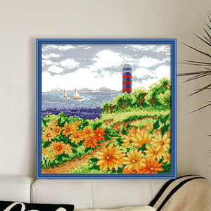 Joy Sunday Korean Scenery (2) Summer 29*29CM14CT 2 Stamped Cross Stitch