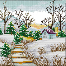 Load image into Gallery viewer, Joy Sunday Korean Scenery (4) Winter 29*29CM14CT 2 Stamped Cross Stitch
