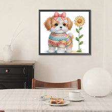 Load image into Gallery viewer, Maltese Puppy 35*30CM(Canvas) Partial Special Shaped Drill Diamond Painting
