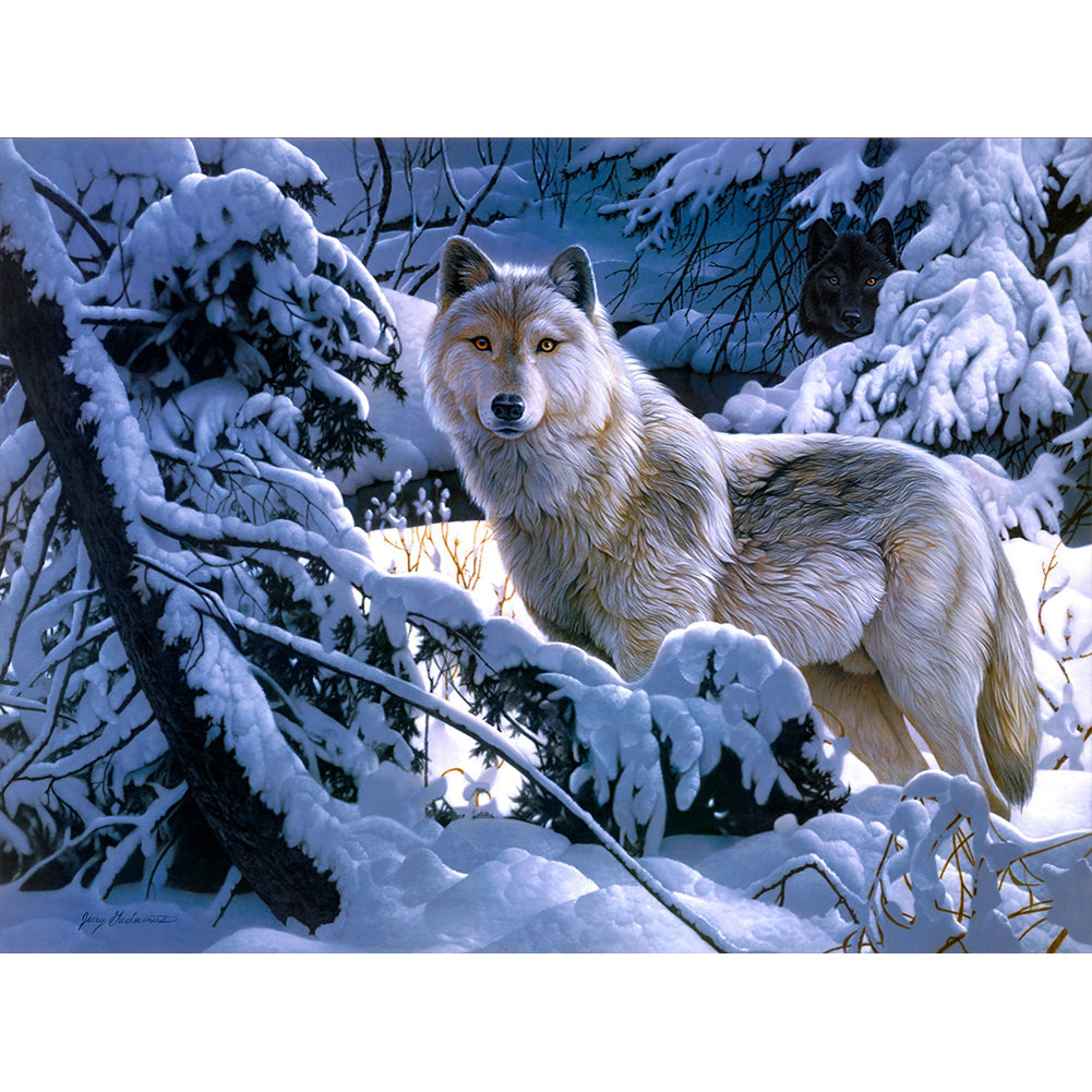 Wolf 40*30CM(Canvas) Full Round Drill Diamond Painting