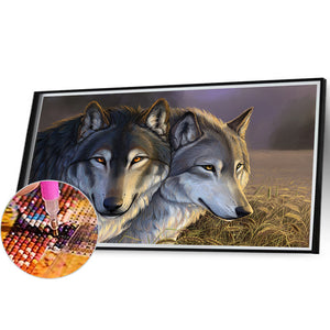Wolf 50*30CM(Canvas) Full Round Drill Diamond Painting