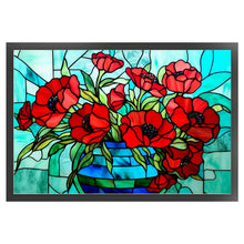 Load image into Gallery viewer, Glass Painting-Poppy Flower 60*40CM11CT 3 Stamped Cross Stitch
